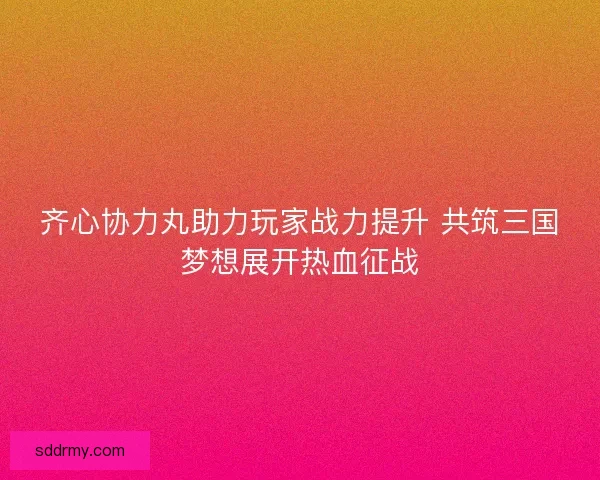 齐心协力丸助力玩家战力提升 共筑三国梦想展开热血征战
