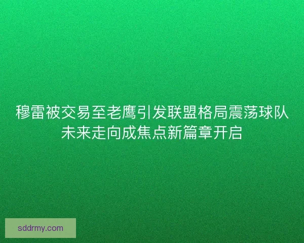 穆雷被交易至老鹰引发联盟格局震荡球队未来走向成焦点新篇章开启